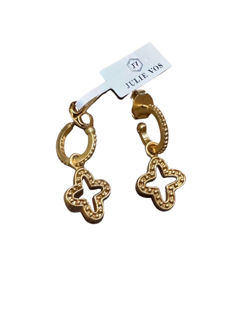 NEW Julie Vos Gold Clover Earrings